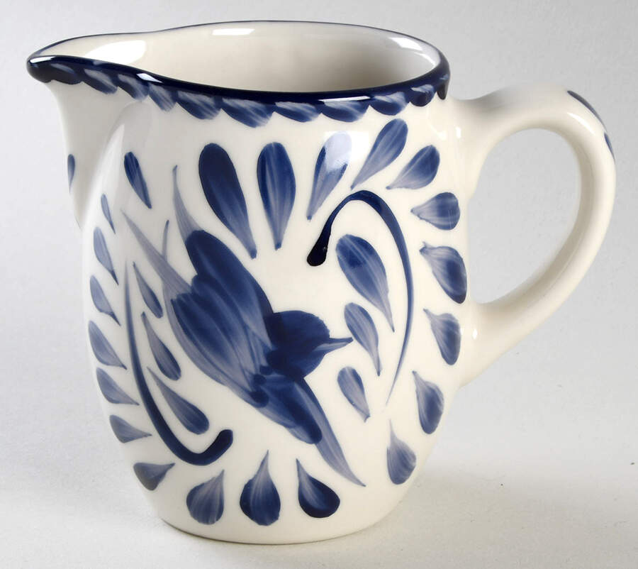 Puebla Blue 10 Oz Milk Jug by Anfora (Mexico)-1
