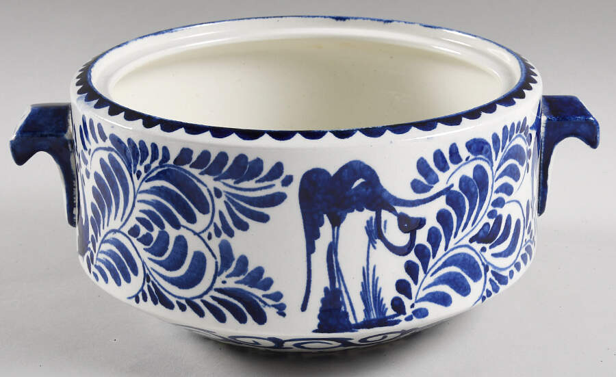 Puebla Blue Tureen No Lid by Anfora (Mexico)-1