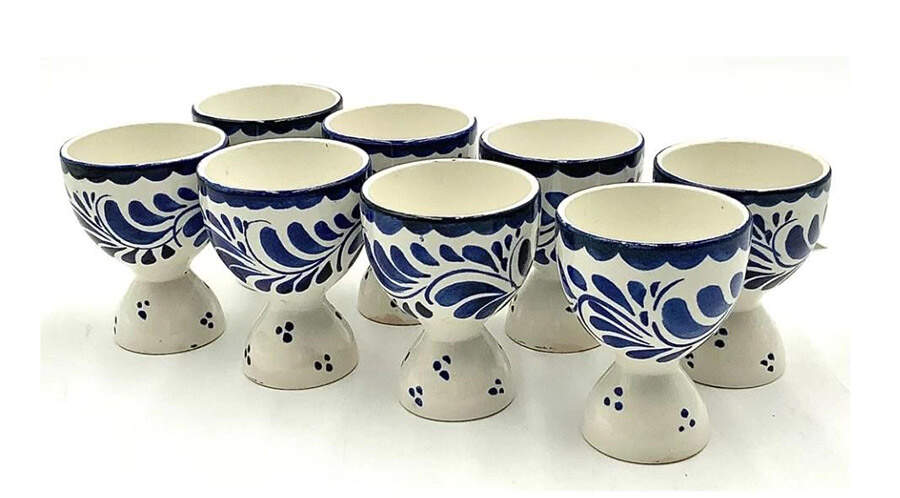 Puebla Blue Footed Single Egg Cup by Anfora (Mexico)-1