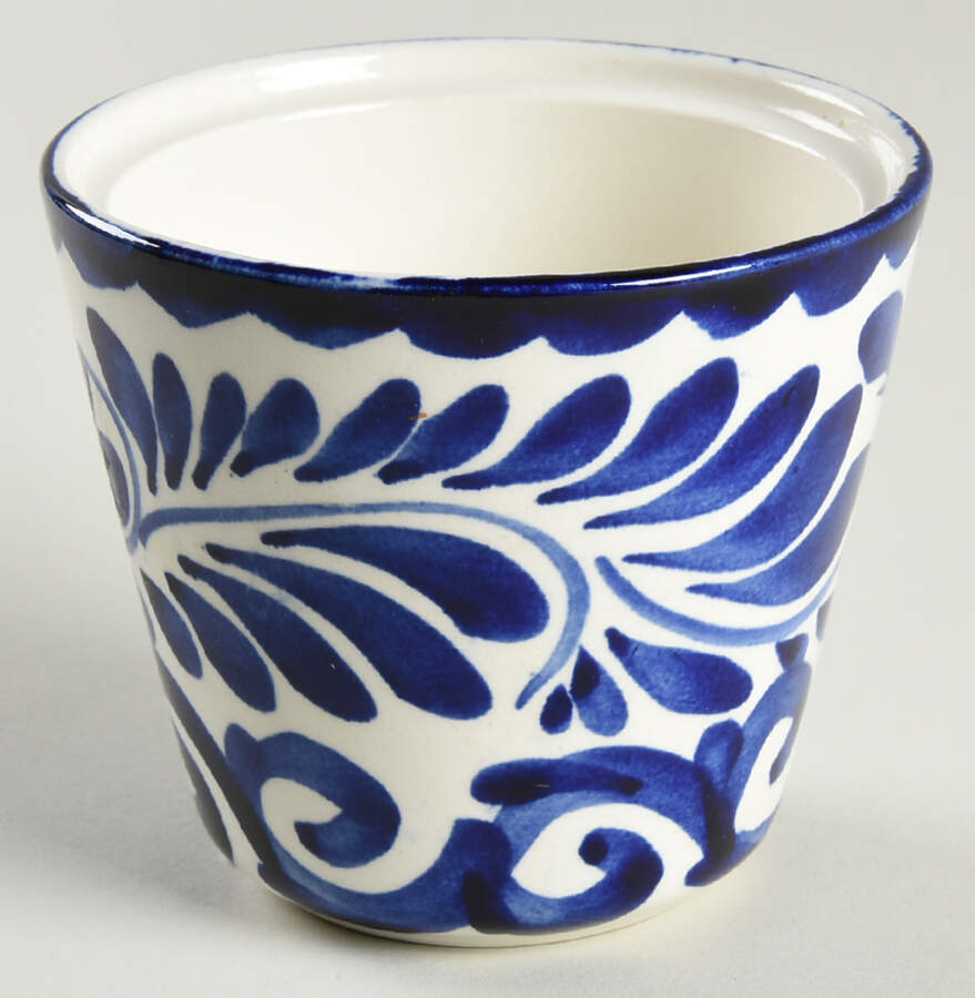 Puebla Blue Sugar Bowl No Lid by Anfora (Mexico)-1