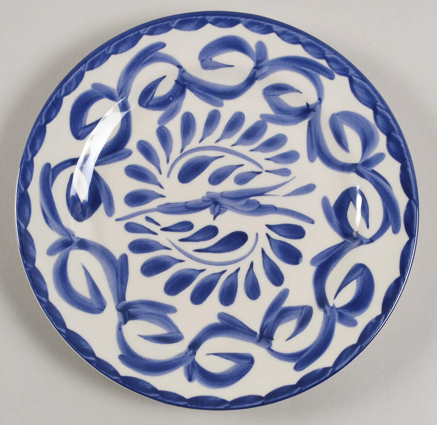 Puebla Blue Melamine Salad Plate by Anfora (Mexico)-1