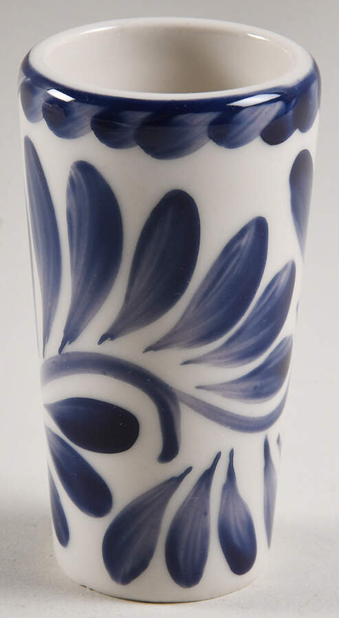 Puebla Blue China Shot Glass by Anfora (Mexico)-1