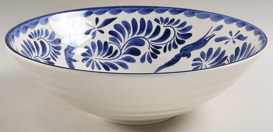Puebla Blue 13" Nesting Bowl by Anfora (Mexico)-1