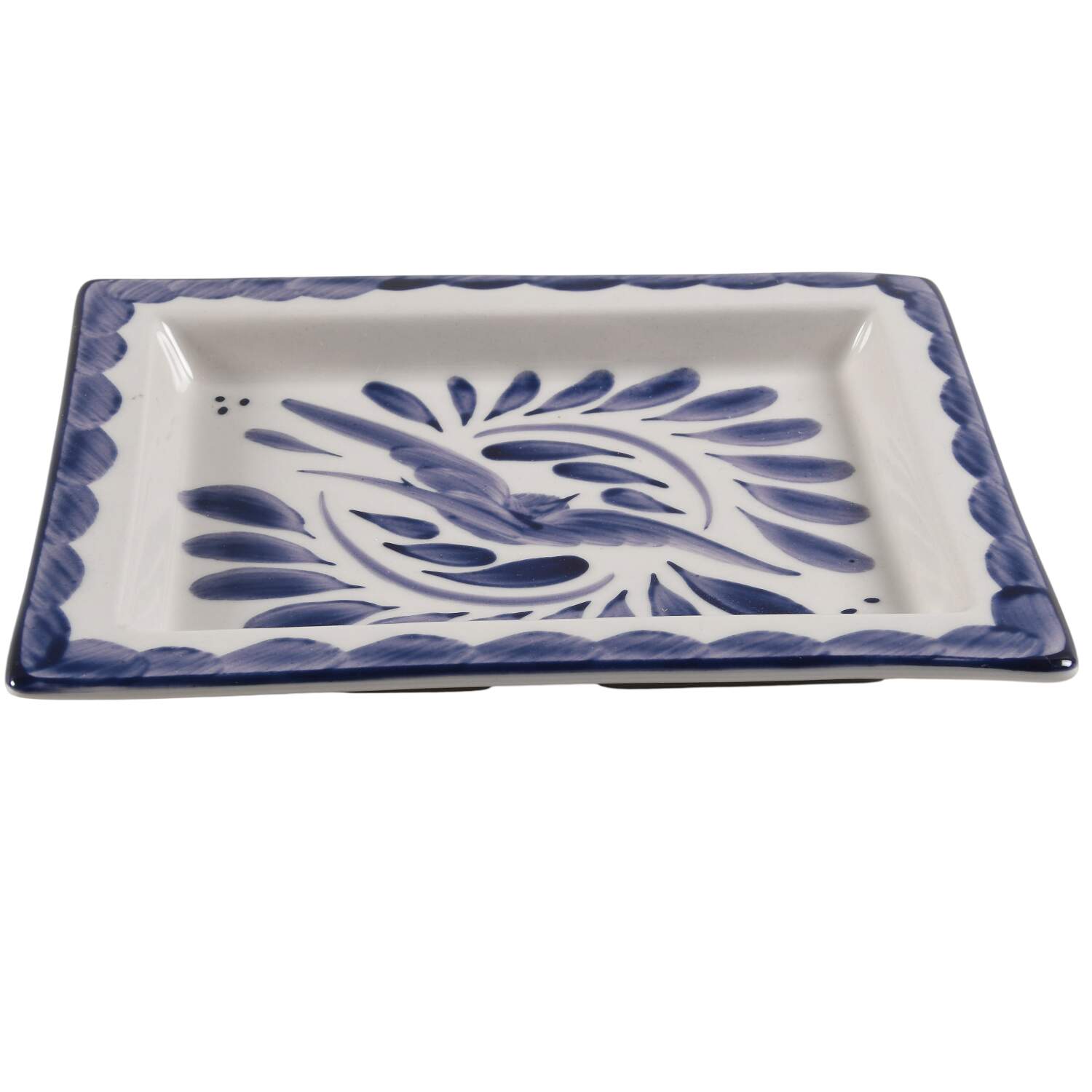 Puebla Blue 7" Rectangular Tray by Anfora (Mexico)-1