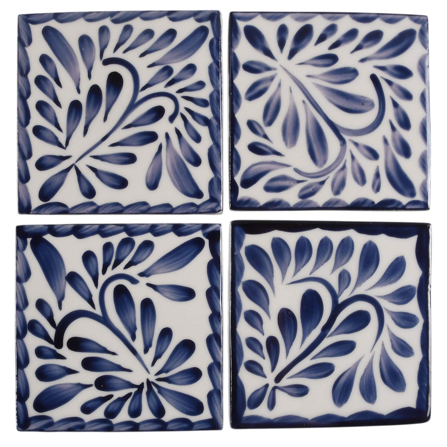 Puebla Blue Coaster - Set of 4 by Anfora (Mexico)-1