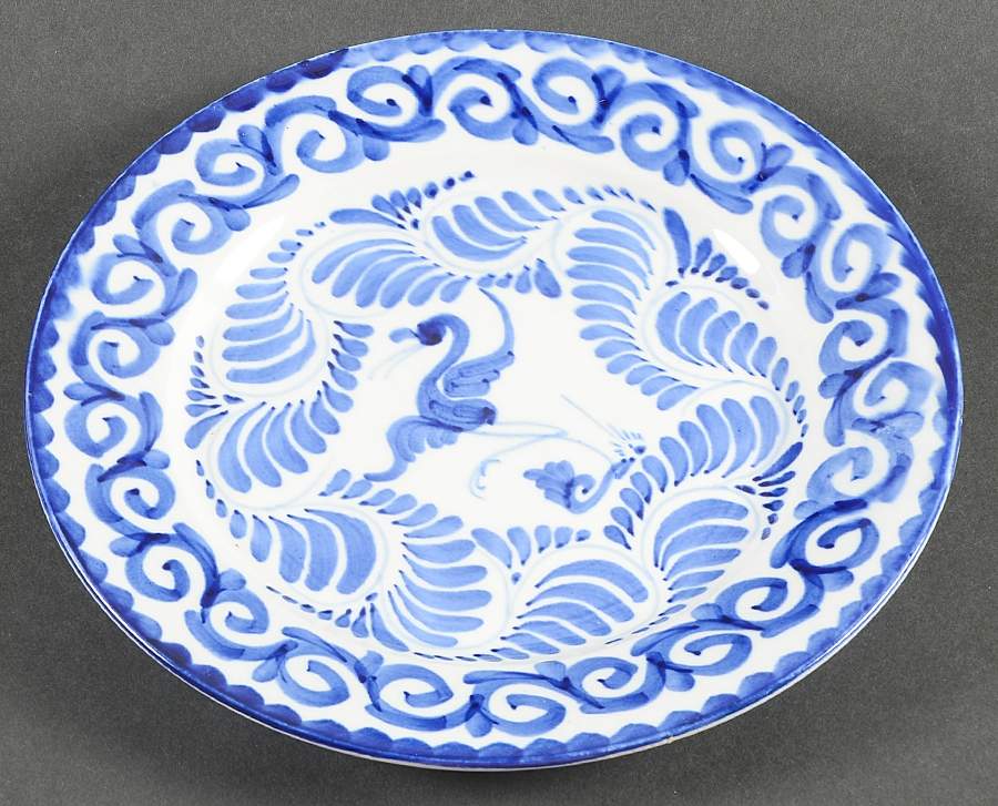 Puebla Blue Salad Plate by Anfora (Mexico)-1