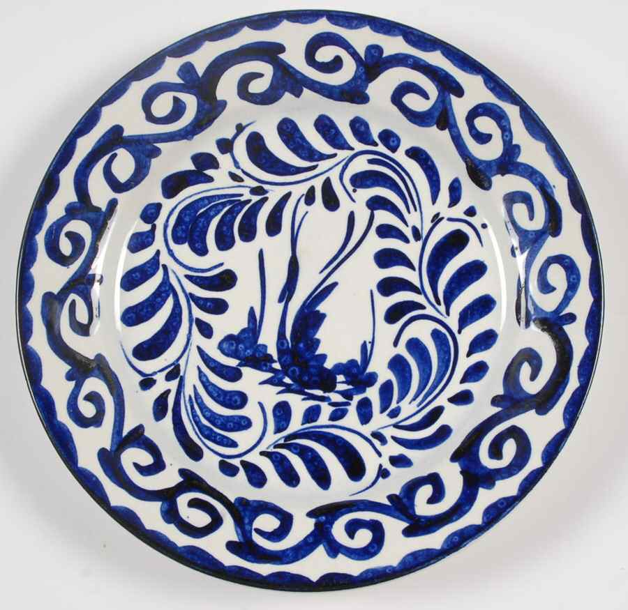 Puebla Blue Luncheon Plate by Anfora (Mexico)-1