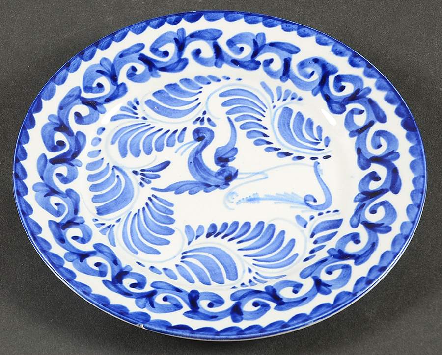 Puebla Blue Salad Plate by Anfora (Mexico)-1
