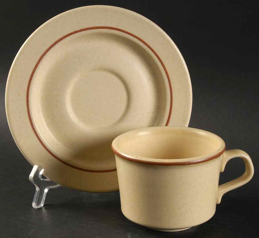 Autumn Glory Flat Cup & Saucer Set by Anchor Hocking-1