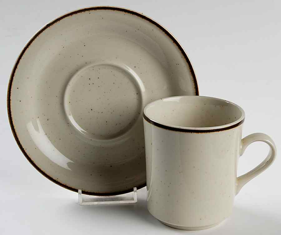 Desert Bloom Flat Cup & Saucer Set by Anchor Hocking-1