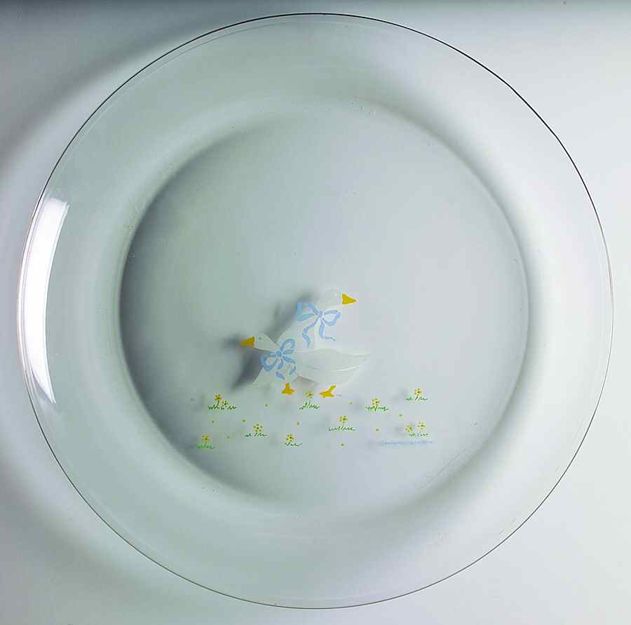 Farm Country Round Glassware Cake Plate by Anchor Hocking-1
