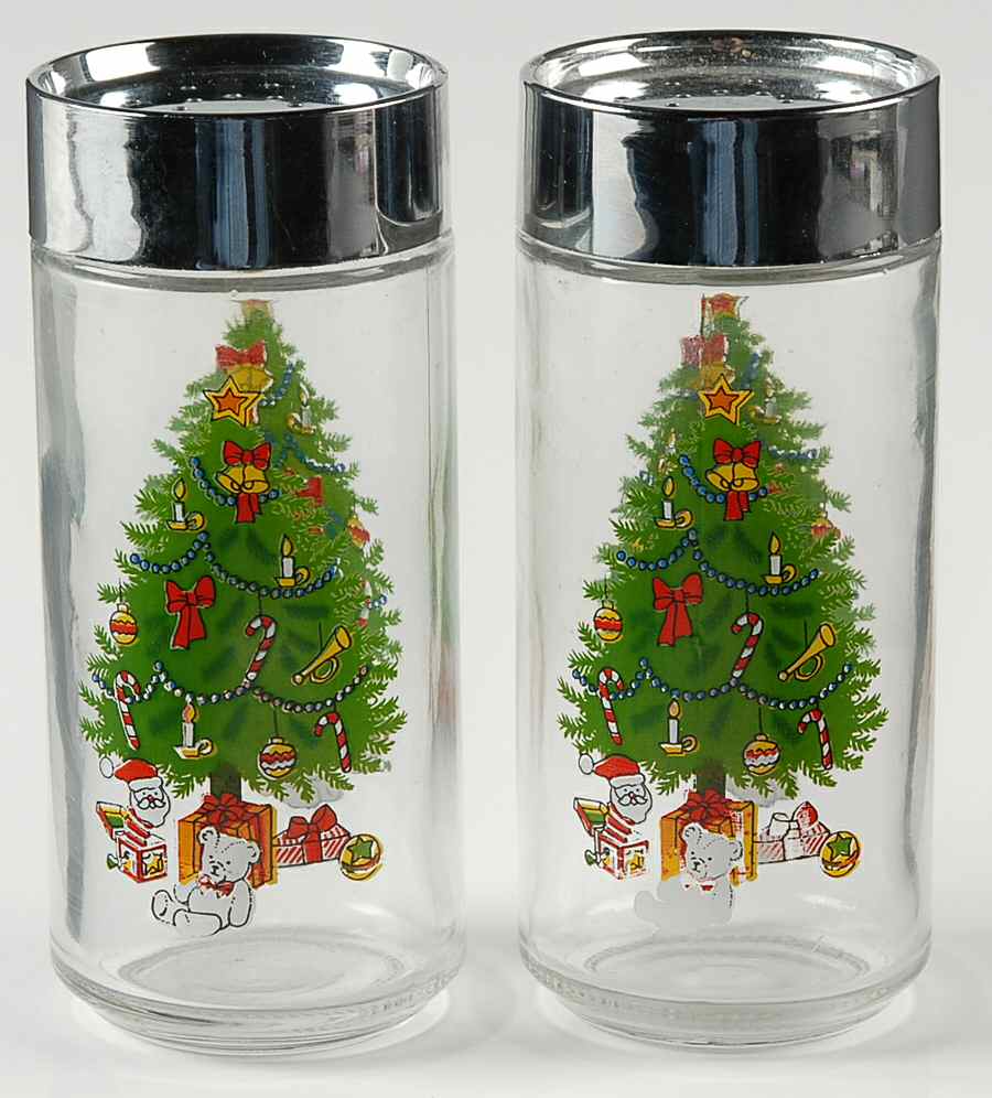 Holiday Magic Glassware Salt and Pepper Set by Anchor Hocking-1