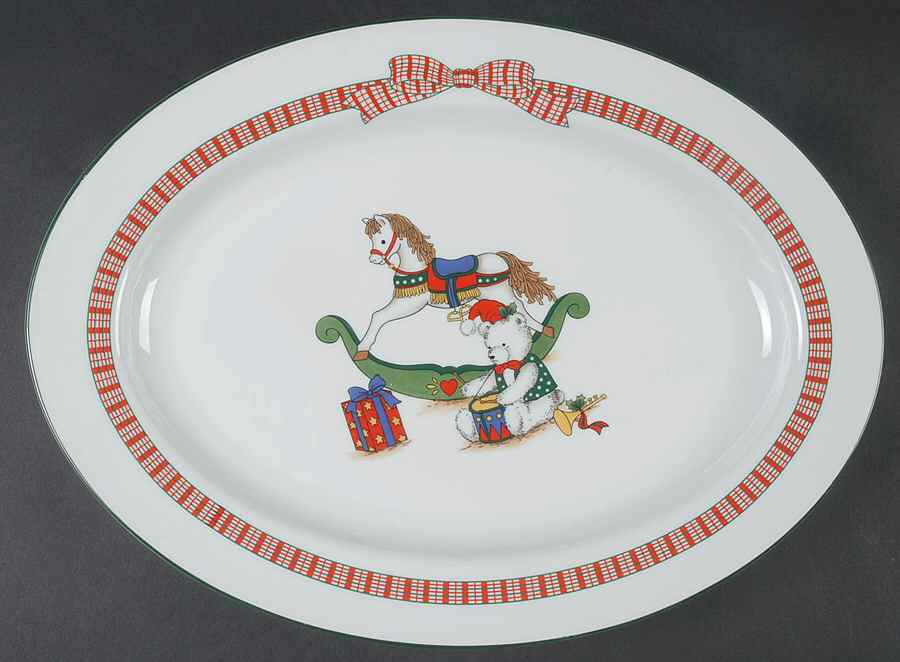 Memories 14" Oval Serving Platter by Anchor Hocking-1
