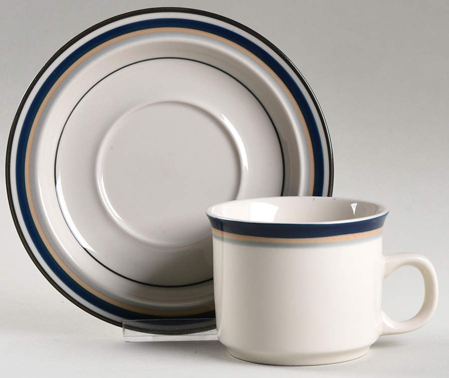 Sapphire Flat Cup & Saucer Set by Anchor Hocking-1