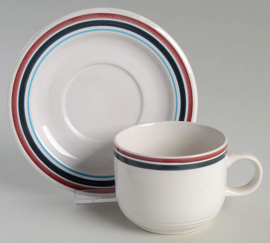 Scandia Flat Cup & Saucer Set by Anchor Hocking-1