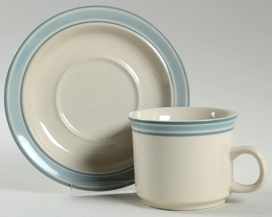 Tiburon Flat Cup & Saucer Set by Anchor Hocking-1
