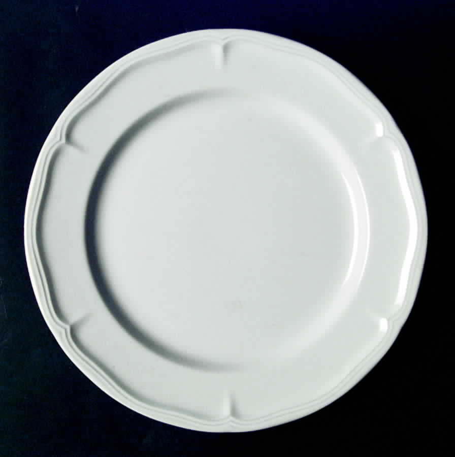 White Baroque Dinner Plate by Anchor Hocking-1