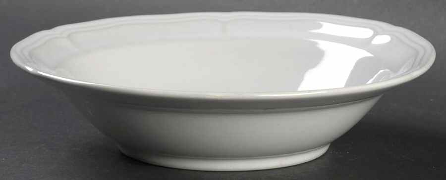 White Baroque Rim Cereal Bowl by Anchor Hocking-1