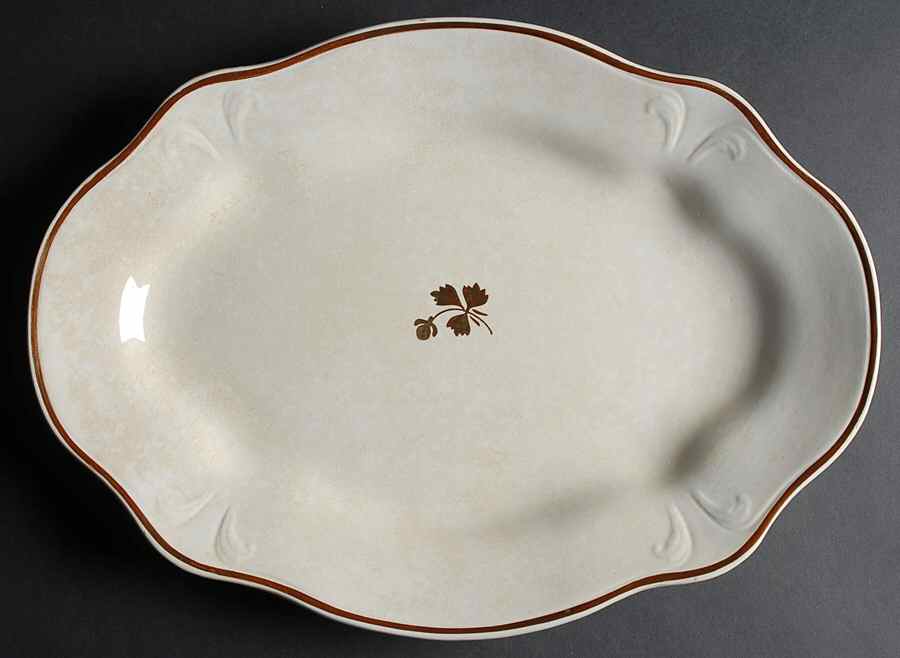 Tea Leaf (Embossed Lily Rim) 16" Oval Serving Platter by Anthony Shaw-1