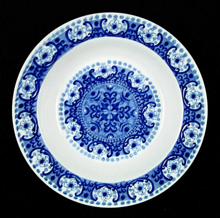 Ali Blue Rim Soup Bowl by Arabia of Finland-1