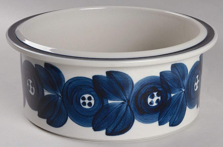 Anemone Blue 9" Round Vegetable Bowl by Arabia of Finland-1