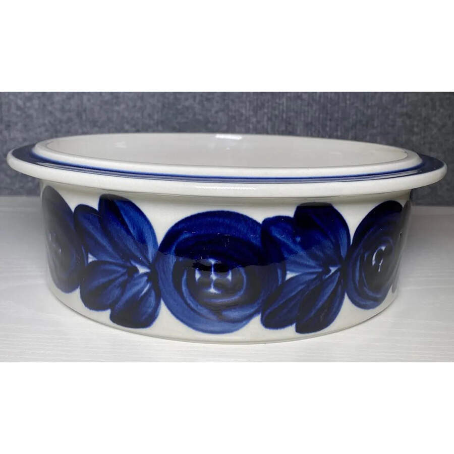 Anemone Blue 8" Round Vegetable Bowl by Arabia of Finland-1