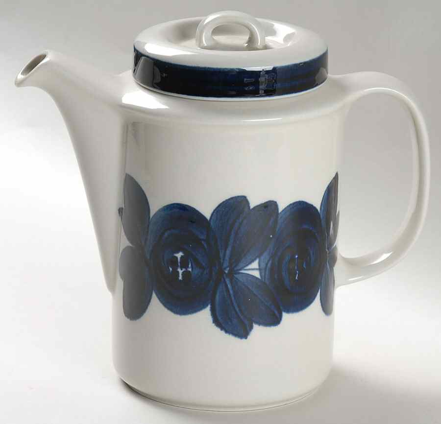 Anemone Blue Coffee Pot & Lid by Arabia of Finland-1