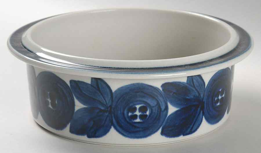 Anemone Blue 7" Round Vegetable Bowl by Arabia of Finland-1