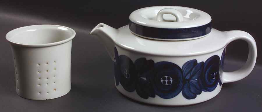 Anemone Blue Teapot & Lid with Infuser by Arabia of Finland-1