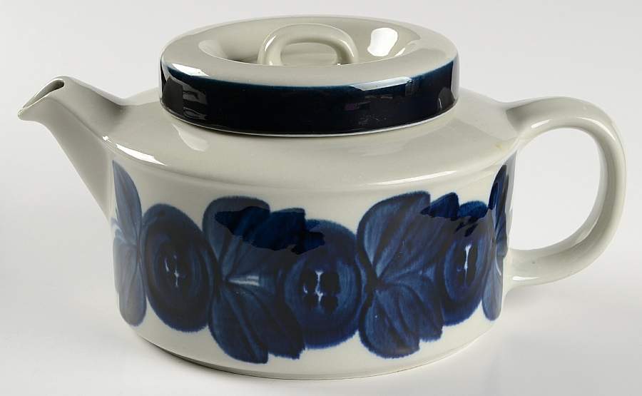 Anemone Blue Teapot & Lid by Arabia of Finland-1