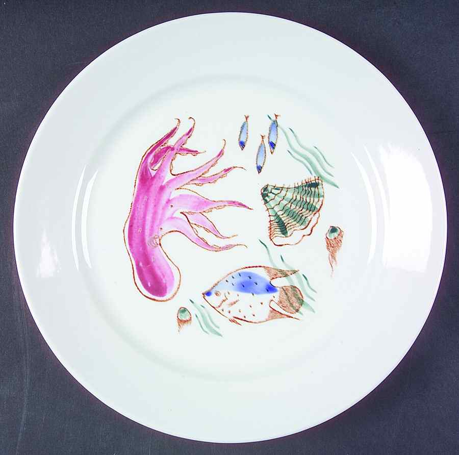 Aquarium Dinner Plate by Arabia of Finland-1