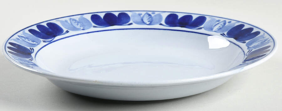 Blue Laurel Rim Soup Bowl by Arabia of Finland-1