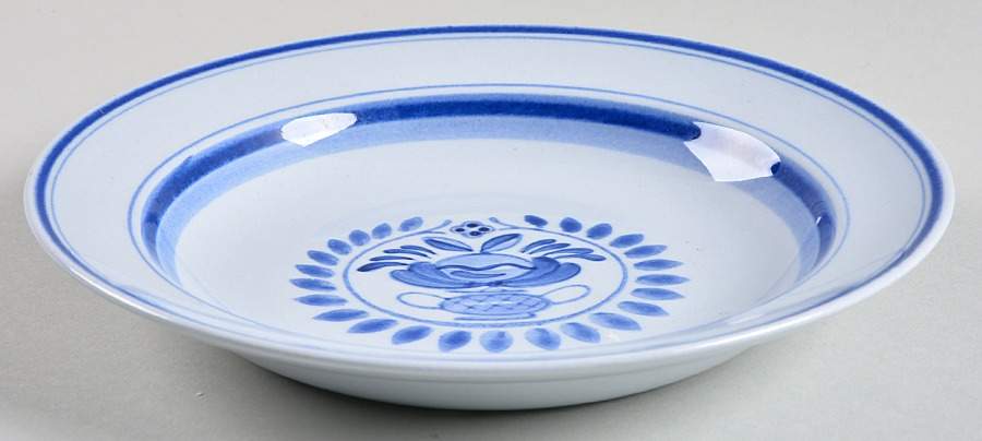 Blue Rose Rim Soup Bowl by Arabia of Finland-1