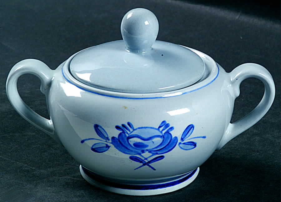 Blue Rose Sugar Bowl & Lid by Arabia of Finland-1