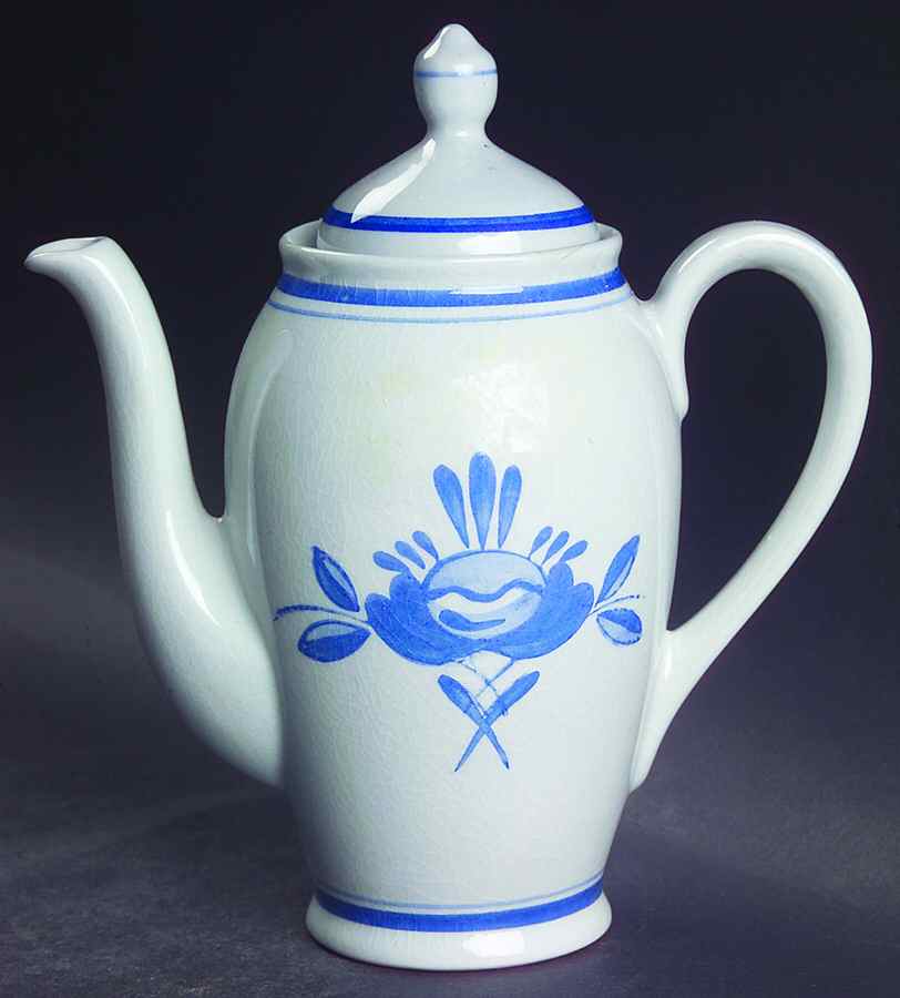 Blue Rose Individual Coffee Pot & Lid by Arabia of Finland-1