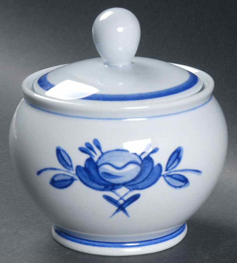 Blue Rose Mini Sugar Bowl & Lid by Arabia of Finland-1