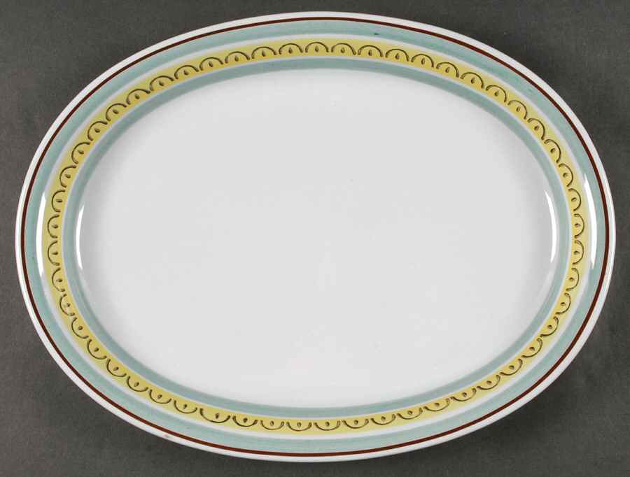 Crown Band 14" Oval Serving Platter by Arabia of Finland-1