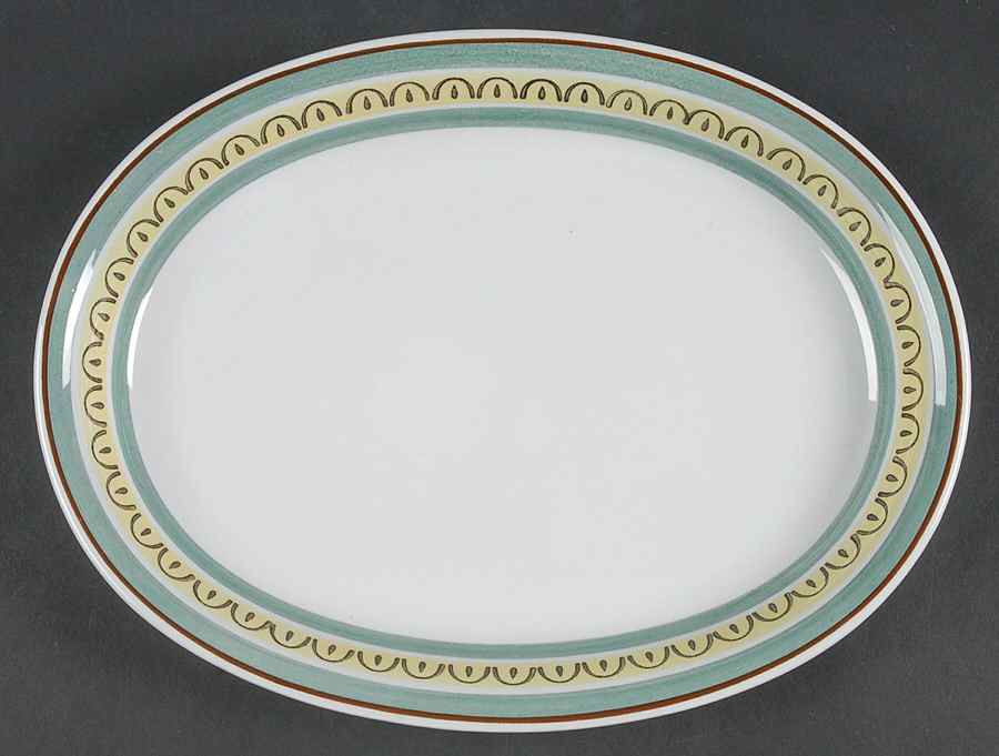 Crown Band 12" Oval Serving Platter by Arabia of Finland-1