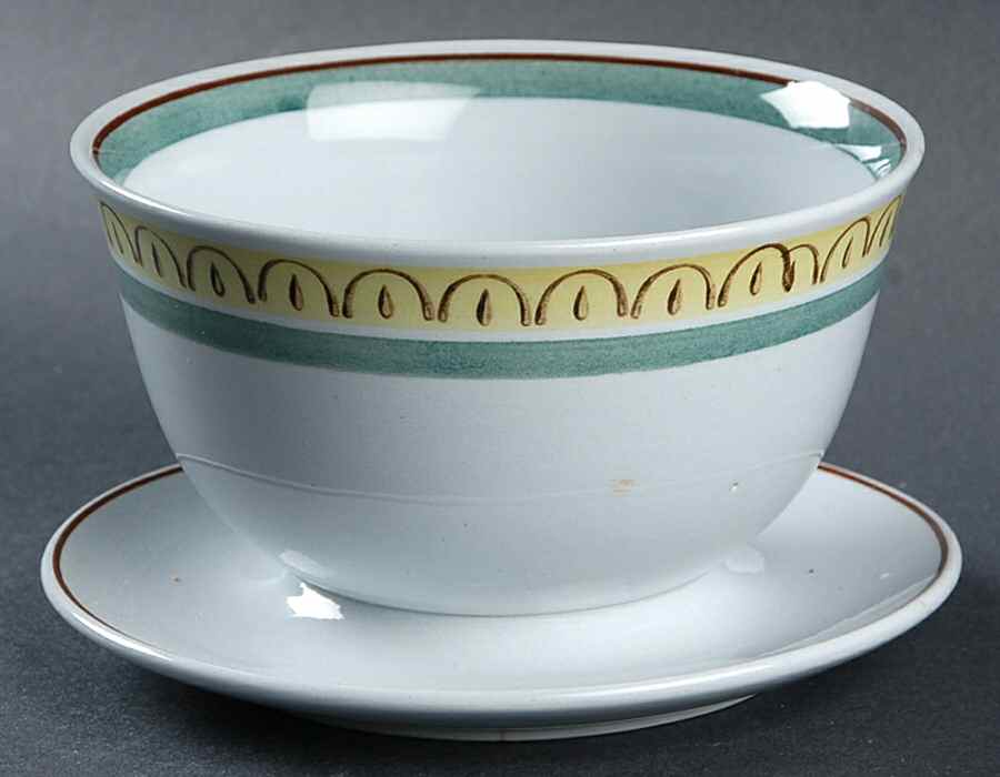 Crown Band Gravy Boat with Attached Underplate by Arabia of Finland-1