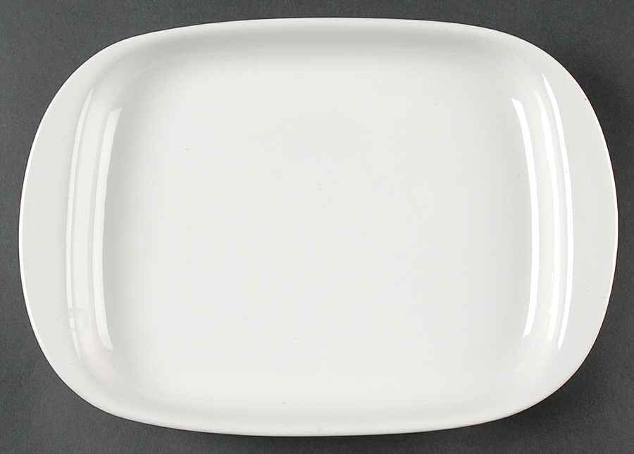 Domino White 11" Oval Serving Platter by Arabia of Finland-1