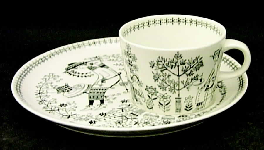 Emilia Dessert Plate & Cup Set by Arabia of Finland-1