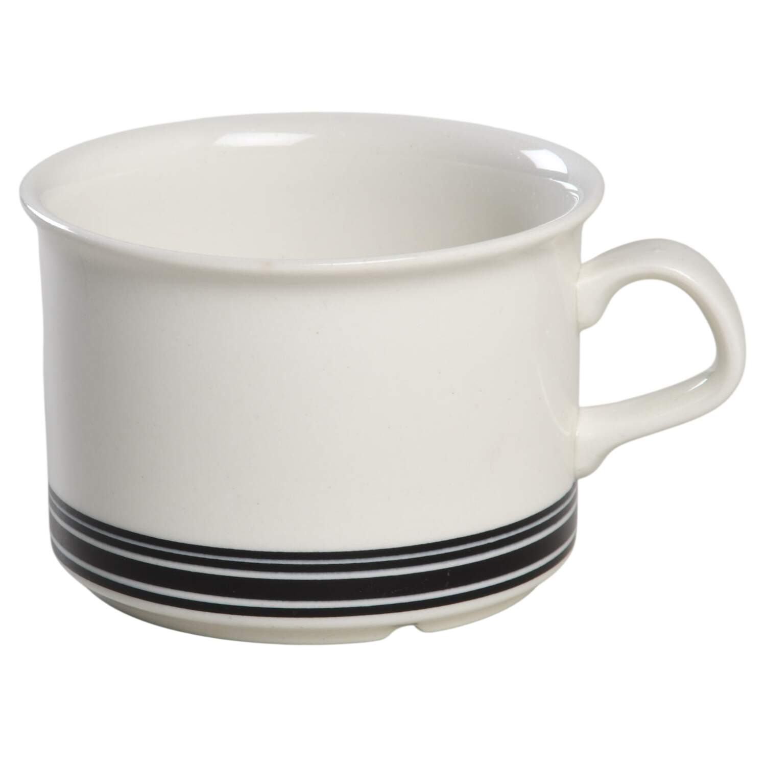 Faenza Black Flat Cup by Arabia of Finland-1