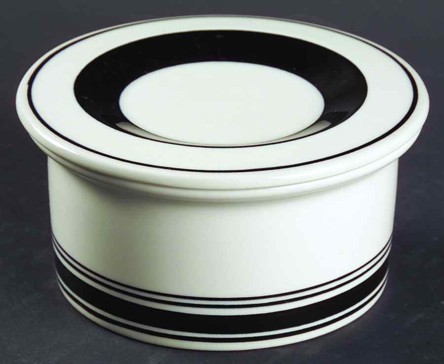 Faenza Black Sugar Bowl & Lid by Arabia of Finland-1