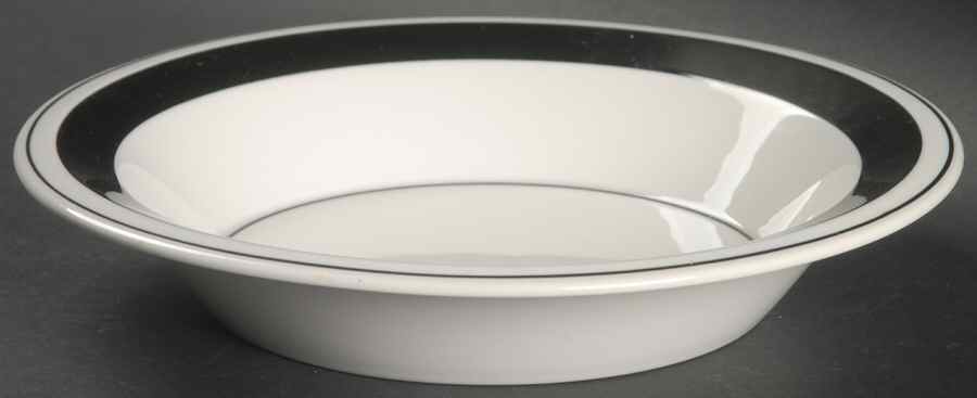 Faenza Black Rim Soup Bowl by Arabia of Finland-1