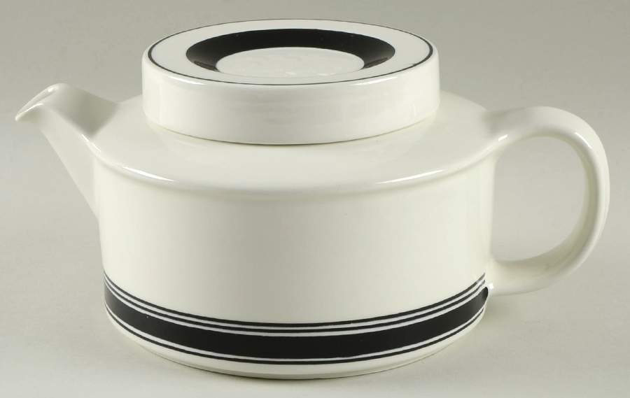 Faenza Black Teapot & Lid with Infuser by Arabia of Finland-1
