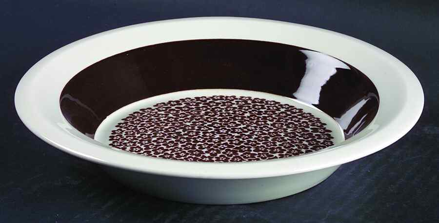 Faenza Brown Rim Soup Bowl by Arabia of Finland-1