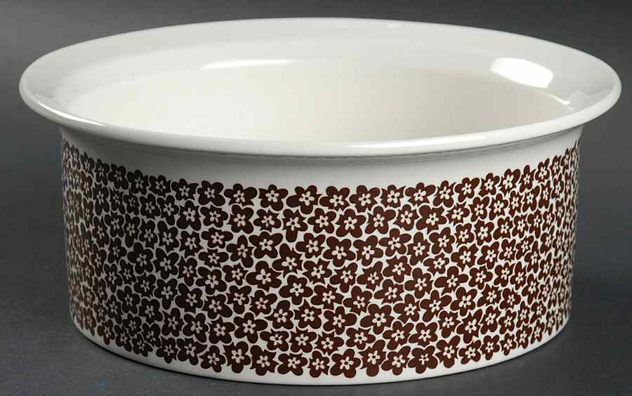 Faenza Brown 7" Round Vegetable Bowl by Arabia of Finland-1