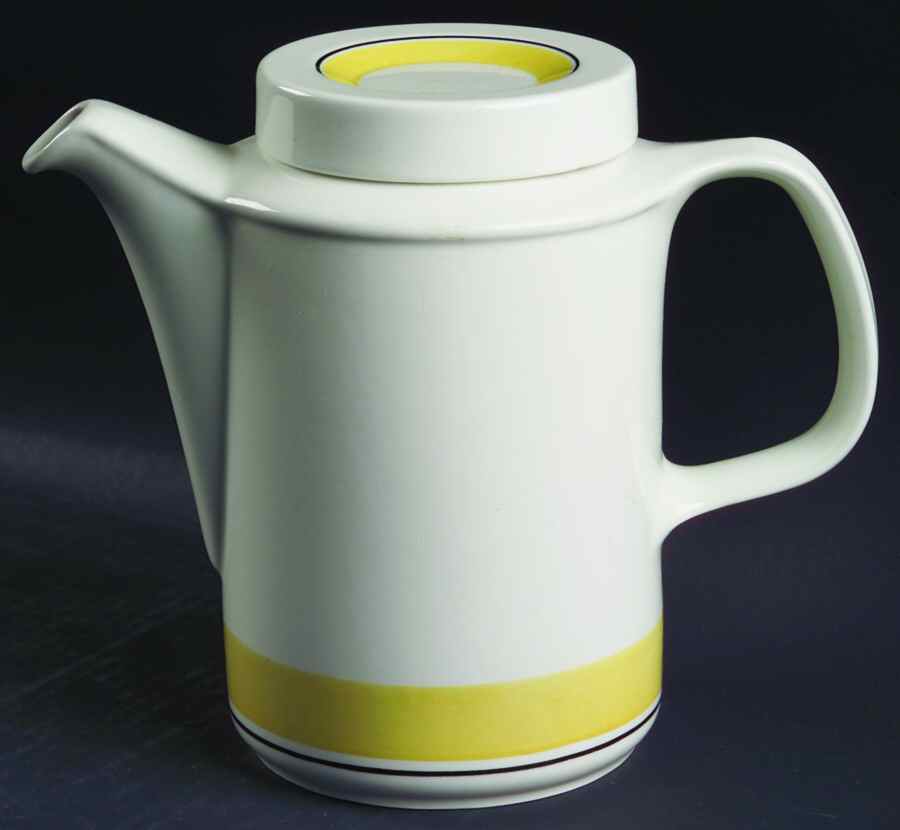Faenza Yellow Coffee Pot & Lid by Arabia of Finland-1