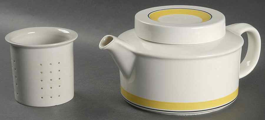 Faenza Yellow Teapot & Lid with Infuser by Arabia of Finland-1