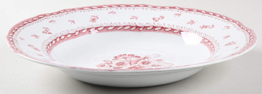 Finn Flower Red (White Background) Large Rim Soup Bowl by Arabia of Finland-1